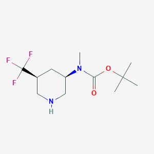 molecular formula C12H21F3N2O2 B13322623 tert-Butyl methyl((3R,5S)-5-(trifluoromethyl)piperidin-3-yl)carbamate 