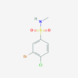 molecular formula C7H7BrClNO2S B13322641 3-Bromo-4-chloro-N-methylbenzene-1-sulfonamide 