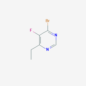 molecular formula C6H6BrFN2 B13322665 4-Bromo-6-ethyl-5-fluoropyrimidine 