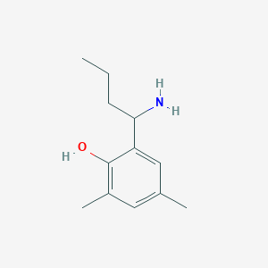 molecular formula C12H19NO B13322671 2-(1-Aminobutyl)-4,6-dimethylphenol 