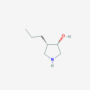 molecular formula C7H15NO B13322744 (3S,4S)-4-propylpyrrolidin-3-ol 