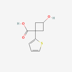 3-Hydroxy-1-(thiophen-2-yl)cyclobutane-1-carboxylic acid