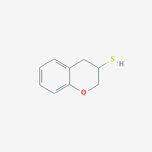 molecular formula C9H10OS B13322758 3,4-Dihydro-2H-1-benzopyran-3-thiol 