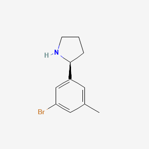 molecular formula C11H14BrN B13322775 (S)-2-(3-Bromo-5-methylphenyl)pyrrolidine 