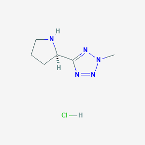 molecular formula C6H12ClN5 B13322778 (R)-2-Methyl-5-(pyrrolidin-2-yl)-2H-tetrazole hydrochloride 