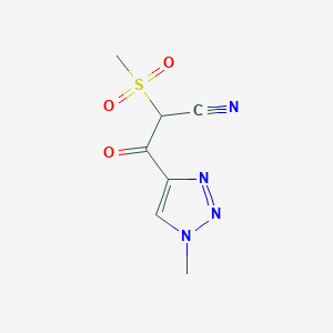 molecular formula C7H8N4O3S B13322784 2-Methanesulfonyl-3-(1-methyl-1H-1,2,3-triazol-4-yl)-3-oxopropanenitrile 