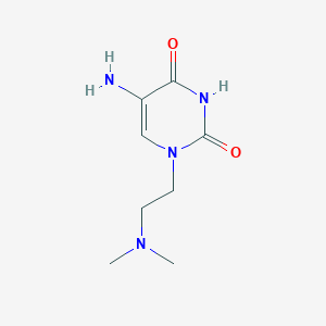 molecular formula C8H14N4O2 B13322812 5-Amino-1-[2-(dimethylamino)ethyl]-1,2,3,4-tetrahydropyrimidine-2,4-dione 