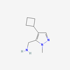 molecular formula C9H15N3 B13322818 (4-cyclobutyl-1-methyl-1H-pyrazol-5-yl)methanamine 