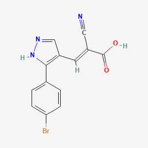 3-[3-(4-Bromophenyl)-1H-pyrazol-4-yl]-2-cyanoprop-2-enoic acid