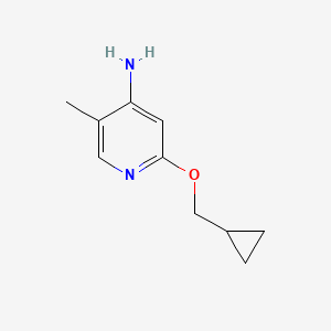 molecular formula C10H14N2O B13323010 2-(Cyclopropylmethoxy)-5-methylpyridin-4-amine 