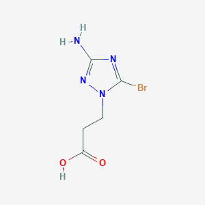 molecular formula C5H7BrN4O2 B13323017 3-(3-Amino-5-bromo-1H-1,2,4-triazol-1-yl)propanoic acid 