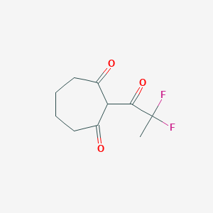 molecular formula C10H12F2O3 B13323057 2-(2,2-Difluoropropanoyl)cycloheptane-1,3-dione 