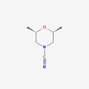 molecular formula C7H12N2O B13323072 (2R,6S)-2,6-Dimethylmorpholine-4-carbonitrile 