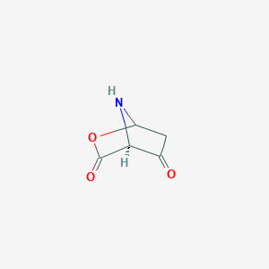 molecular formula C5H5NO3 B13323100 (4S)-2-Oxa-7-azabicyclo[2.2.1]heptane-3,5-dione 