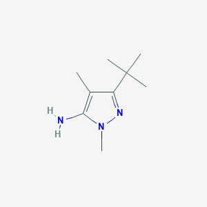 molecular formula C9H17N3 B13323110 3-tert-butyl-1,4-dimethyl-1H-pyrazol-5-amine 