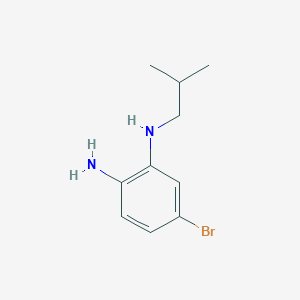 molecular formula C10H15BrN2 B13323114 1,2-Benzenediamine, 4-bromo-N2-(2-methylpropyl)- 