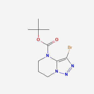 molecular formula C10H15BrN4O2 B13323119 tert-Butyl 3-bromo-6,7-dihydro-[1,2,3]triazolo[1,5-a]pyrimidine-4(5H)-carboxylate 