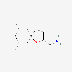 molecular formula C12H23NO B13323129 (7,9-Dimethyl-1-oxaspiro[4.5]decan-2-yl)methanamine 