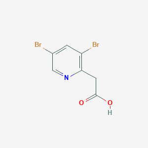 molecular formula C7H5Br2NO2 B13323158 2-(3,5-Dibromopyridin-2-yl)acetic acid 