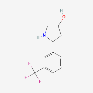 molecular formula C11H12F3NO B13323177 5-[3-(Trifluoromethyl)phenyl]pyrrolidin-3-ol 