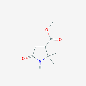 molecular formula C8H13NO3 B13323199 Methyl 2,2-dimethyl-5-oxopyrrolidine-3-carboxylate CAS No. 35309-40-1