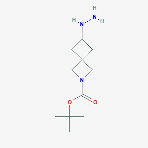 molecular formula C11H21N3O2 B13323202 tert-Butyl 6-hydrazinyl-2-azaspiro[3.3]heptane-2-carboxylate 