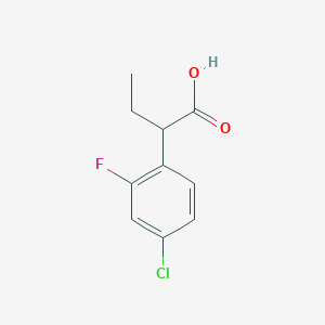 molecular formula C10H10ClFO2 B13323229 2-(4-Chloro-2-fluorophenyl)butanoic acid 