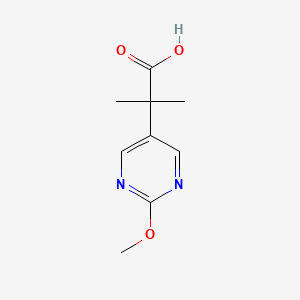 molecular formula C9H12N2O3 B13323253 2-(2-Methoxypyrimidin-5-yl)-2-methylpropanoic acid 