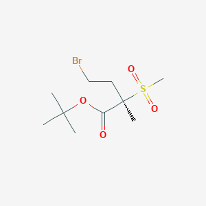 molecular formula C10H19BrO4S B13323278 tert-Butyl (R)-4-bromo-2-methyl-2-(methylsulfonyl)butanoate 