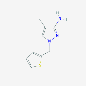 molecular formula C9H11N3S B13323287 4-Methyl-1-[(thiophen-2-yl)methyl]-1H-pyrazol-3-amine 