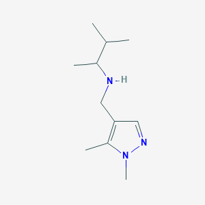 molecular formula C11H21N3 B13323297 [(1,5-Dimethyl-1H-pyrazol-4-yl)methyl](3-methylbutan-2-yl)amine 