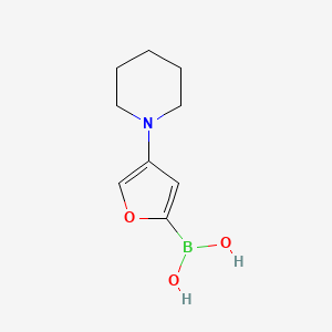 molecular formula C9H14BNO3 B13323307 (4-(Piperidin-1-yl)furan-2-yl)boronic acid 