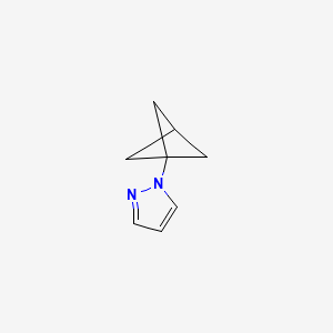 molecular formula C8H10N2 B13323333 1-(Bicyclo[1.1.1]pentan-1-yl)-1H-pyrazole 