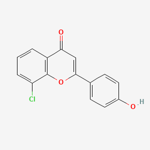 molecular formula C15H9ClO3 B13323360 8-Chloro-2-(4-hydroxyphenyl)-4H-chromen-4-one 