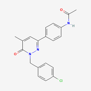 molecular formula C20H18ClN3O2 B13323373 N-(4-(1-(4-Chlorobenzyl)-5-methyl-6-oxo-1,6-dihydropyridazin-3-yl)phenyl)acetamide 