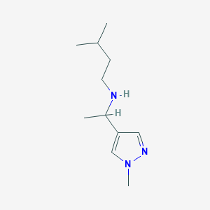 molecular formula C11H21N3 B13323380 [1-(1-Methyl-1H-pyrazol-4-yl)ethyl](3-methylbutyl)amine 