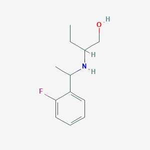 molecular formula C12H18FNO B13323445 2-{[1-(2-Fluorophenyl)ethyl]amino}butan-1-ol 