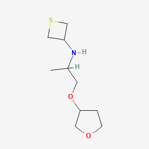 molecular formula C10H19NO2S B13323496 N-(1-((Tetrahydrofuran-3-yl)oxy)propan-2-yl)thietan-3-amine 