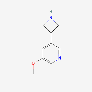 molecular formula C9H12N2O B13323521 3-(Azetidin-3-yl)-5-methoxypyridine 