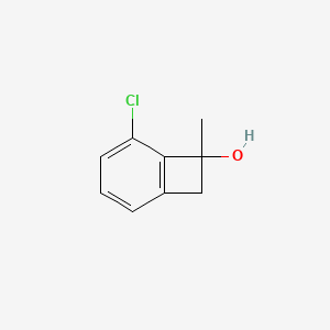 molecular formula C9H9ClO B13323533 5-Chloro-7-methylbicyclo[4.2.0]octa-1(6),2,4-trien-7-ol 