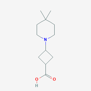 molecular formula C12H21NO2 B13323536 3-(4,4-Dimethylpiperidin-1-yl)cyclobutane-1-carboxylic acid 