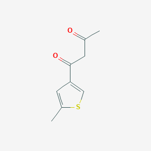 molecular formula C9H10O2S B13323551 1-(5-Methylthiophen-3-yl)butane-1,3-dione 