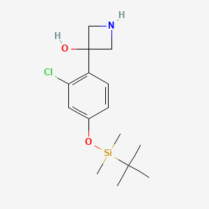 3-(4-((tert-Butyldimethylsilyl)oxy)-2-chlorophenyl)azetidin-3-ol