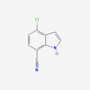 molecular formula C9H5ClN2 B13323561 4-Chloro-1H-indole-7-carbonitrile 