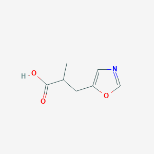 molecular formula C7H9NO3 B13323598 2-Mthyl-3-(oxazol-5-yl)propanoic acid 