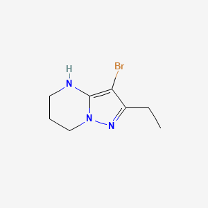 molecular formula C8H12BrN3 B13323634 3-Bromo-2-ethyl-4H,5H,6H,7H-pyrazolo[1,5-a]pyrimidine 