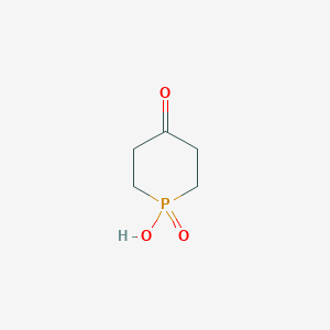 molecular formula C5H9O3P B13323638 1-Hydroxyphosphinan-4-one 1-oxide 