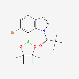 1-(6-Bromo-7-(4,4,5,5-tetramethyl-1,3,2-dioxaborolan-2-yl)-1H-indol-1-yl)-2,2-dimethylpropan-1-one