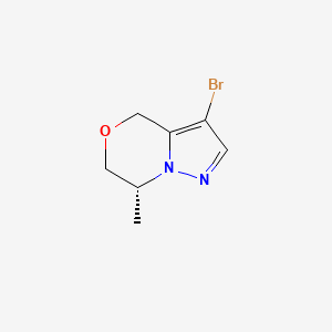 molecular formula C7H9BrN2O B13323671 (R)-3-Bromo-7-methyl-6,7-dihydro-4H-pyrazolo[5,1-c][1,4]oxazine 