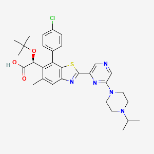 molecular formula C31H36ClN5O3S B13323719 (S)-2-(tert-Butoxy)-2-(7-(4-chlorophenyl)-2-(6-(4-isopropylpiperazin-1-yl)pyrazin-2-yl)-5-methylbenzo[d]thiazol-6-yl)acetic acid 